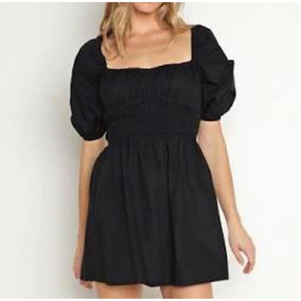 Faithfull The Brand Marinelli Mini Dress Cotton Smocked S